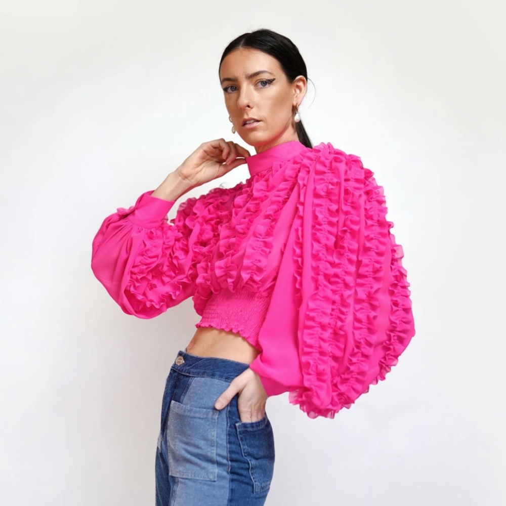 Beulah Pink Ruffled Top - Picture 3 of 12